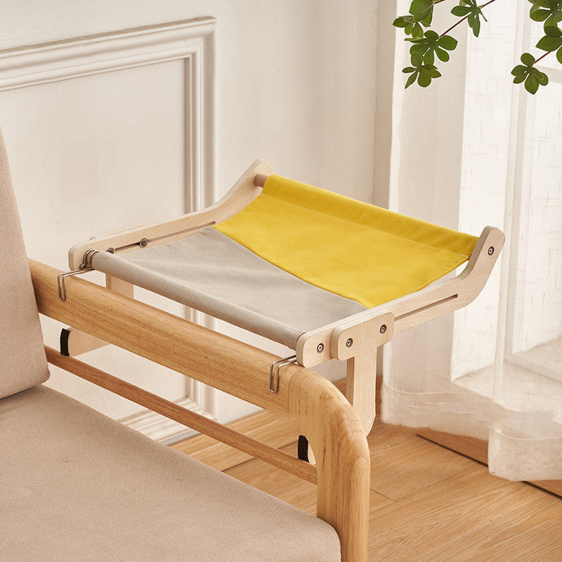 Cat Window Hammock – Wooden Hanging Cat Bed with Washable Cotton Canvas