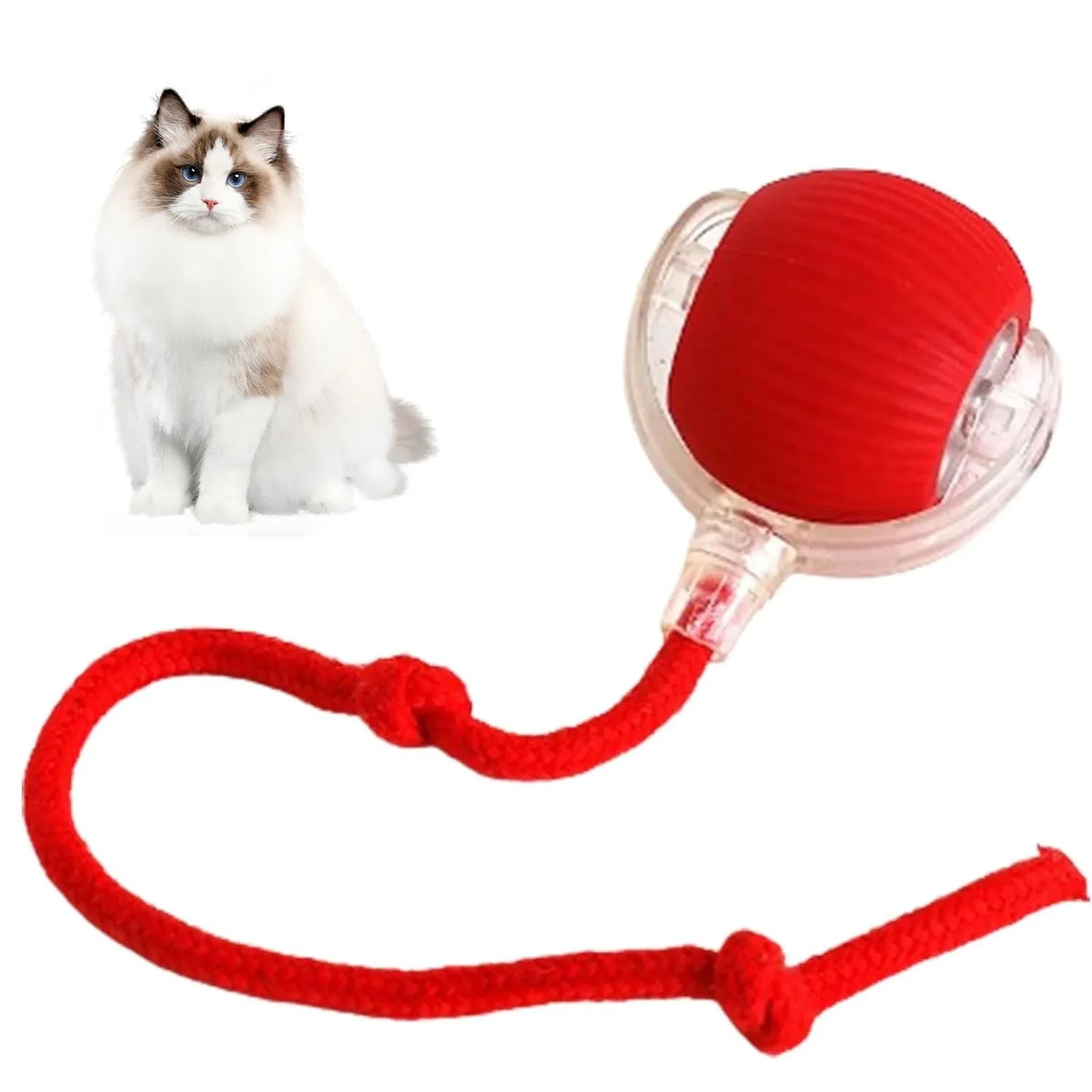 Lettuce Interactive Cat Toy – Rolling BounceTug Play Ball